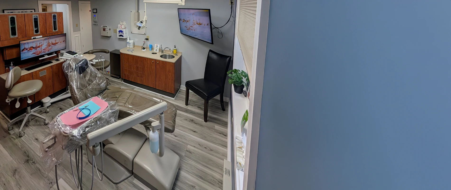 Operation Room With Blue Wall